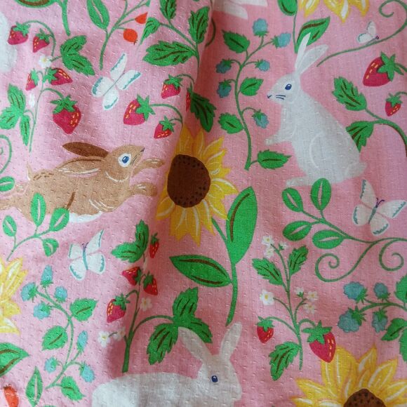 Mini Boden Pink Floral Bunnies Summer Sunflowers Dress Size 2-3Y Embroidered Euc - Picture 12 of 16